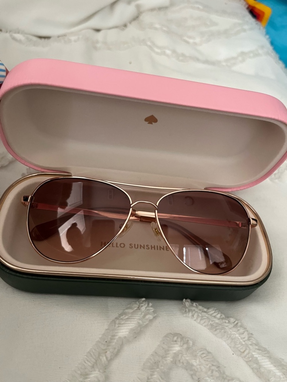 kate spade pink aviator sunglasses with rose lenses